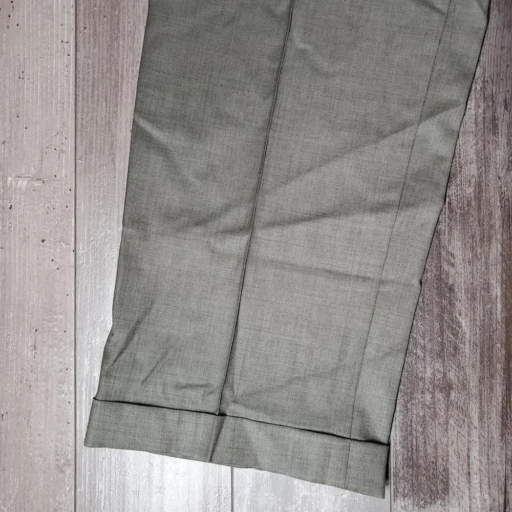 Men's Custom Tailored Cuffed Dress Pants Size 38x34 EUC Tan Beige Khaki